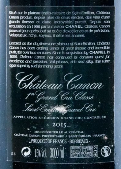 2015 Château Canon Saint-Émilion tinto 3L