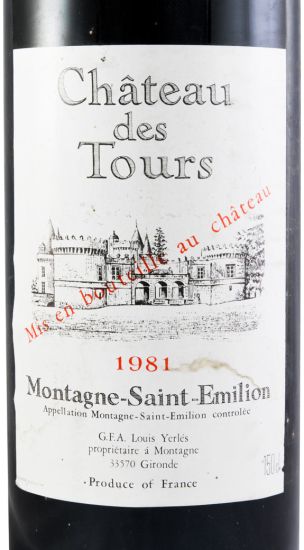1981 Château des Tours Montagne-Saint-Emilion red 1.5L