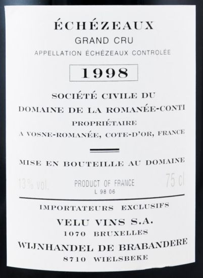 1998 Domaine de la Romanée-Conti Grand Cru Échézeaux red