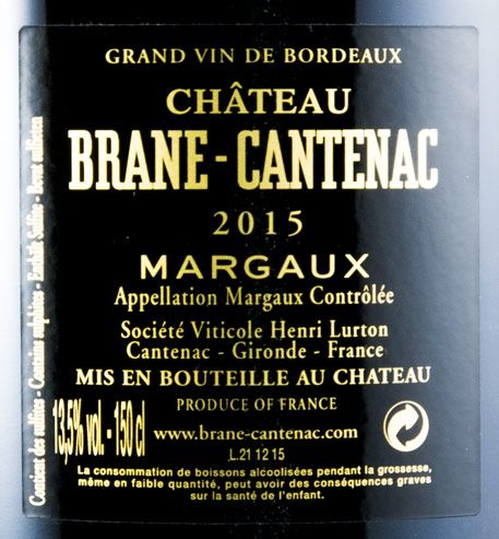2015 Château Brane-Cantenac Margaux tinto 1,5L