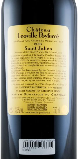 2016 Château Léoville Poyferré Saint-Julien tinto