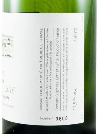 2016 Domaine Roulot À Mon Plaisir Clos du Haut Tesson Meursault branco