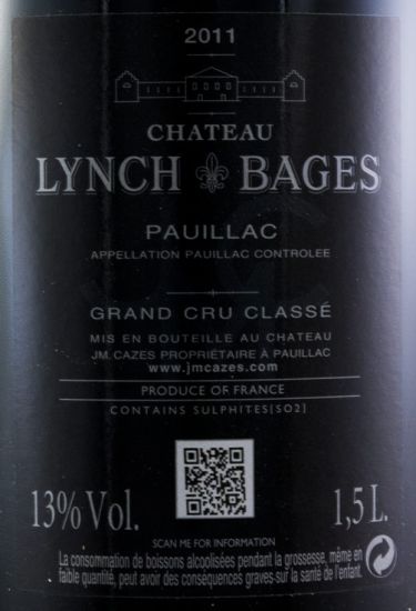 2011 Château Lynch-Bages Pauillac tinto 1,5L