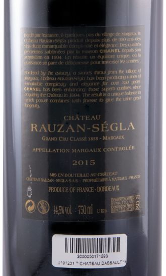 2015 Château Rauzan-Ségla Margaux tinto