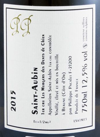 2015 Philippe Pacalet Les Murgers des Dents de Chien Premier Cru Saint-Aubin white