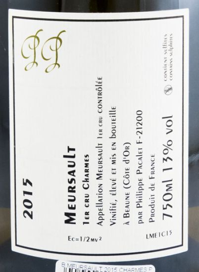 2015 Philippe Pacalet Premier Cru Charmes Meursault white
