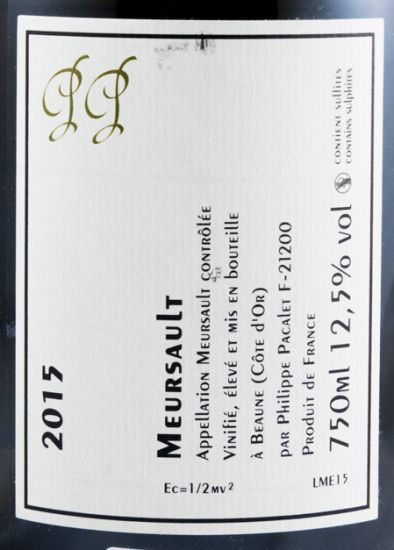 2015 Philippe Pacalet Meursault branco