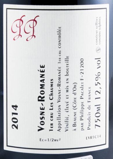 2014 Philippe Pacalet Premier Cru Les Chaumes Vosne-Romanée tinto