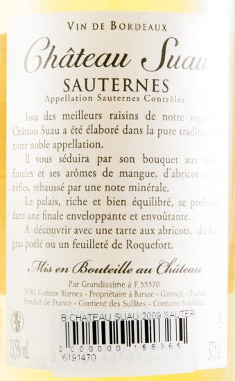 2009 Château Suau Sauternes white 37.5cl