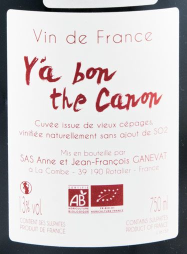 Jean-François Ganevat Y'a bon the Canon biológico tinto