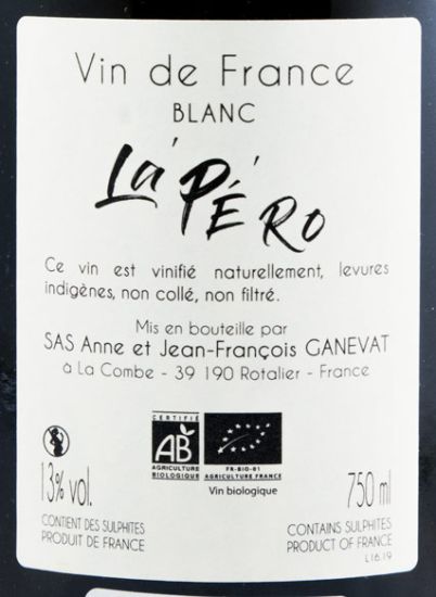 Jean-Francois Ganevat La Péro biológico branco