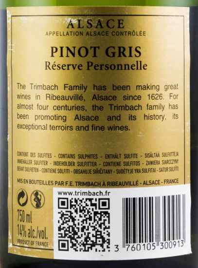 2013 Maison Trimbach Reserve Personnel Pinot Gris Alsace branco