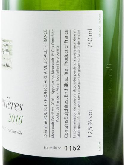 2016 Domaine Roulot Perrières Meursault branco
