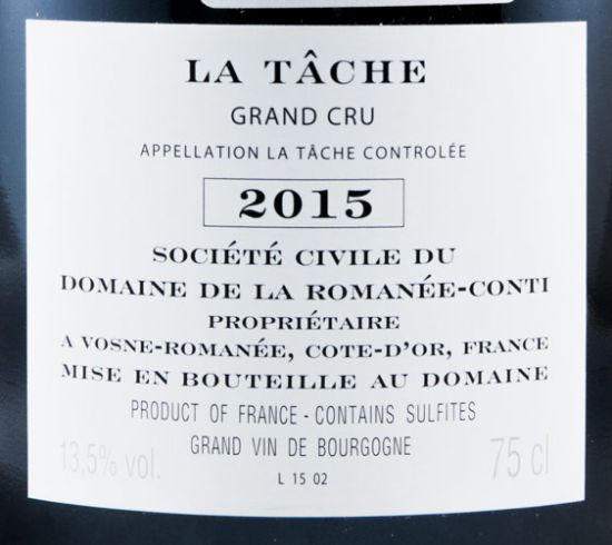 2015 Domaine de la Romanée-Conti La Tâche tinto