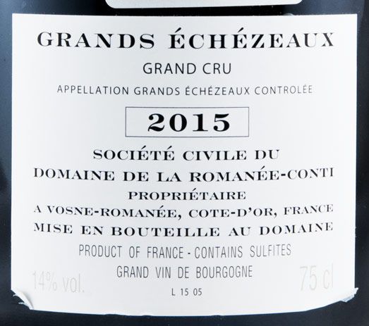 2015 Domaine de la Romanée-Conti Grand Cru Grands Échézeaux tinto