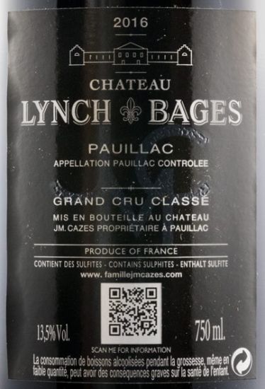 2016 Château Lynch-Bages Pauillac tinto