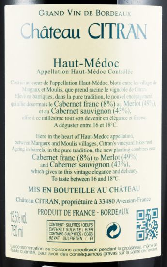 2015 Château Citran Haut-Medoc red