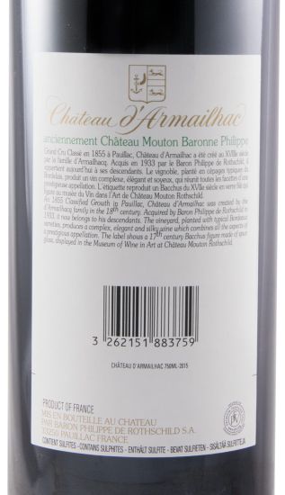 2015 Château d'Armailhac Baron Philippe de Rothschild Pauillac tinto