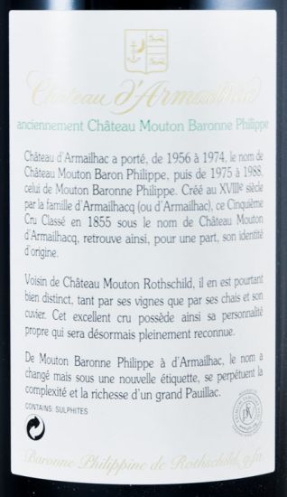 2010 Château d'Armailhac Baron Philippe de Rothschild Pauillac tinto
