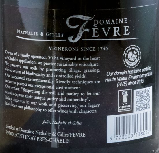 2017 Domaine Nathalie & Gilles Fèvre Mont de Milieu Chablis branco
