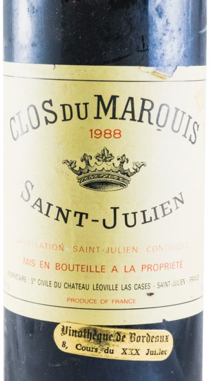 1988 Château Léoville Las Cases Clos du Marquis Saint-Julien red