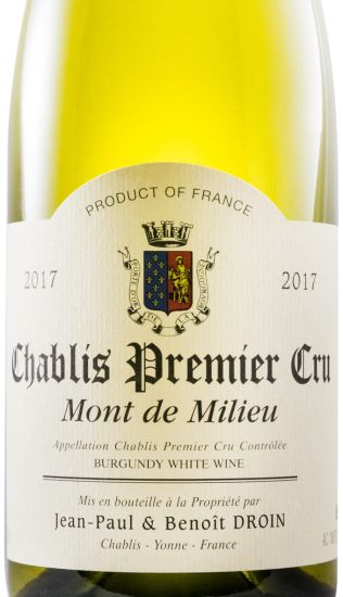 2017 Jean-Paul & Benoît Droin Mont de Milieu Premier Cru Chablis branco