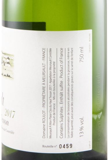 2017 Domaine Roulot À Mon Plaisir Clos du Haut Tesson Meursault branco