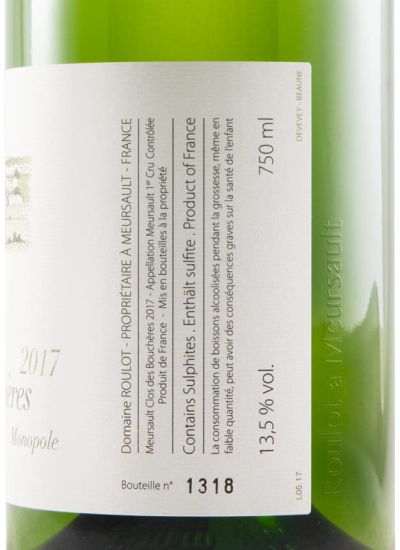 2017 Jean-Marc Roulot Clos des Bouchères Meursault branco