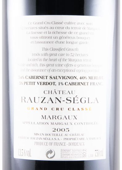 2005 Château Rauzan-Ségla Margaux tinto