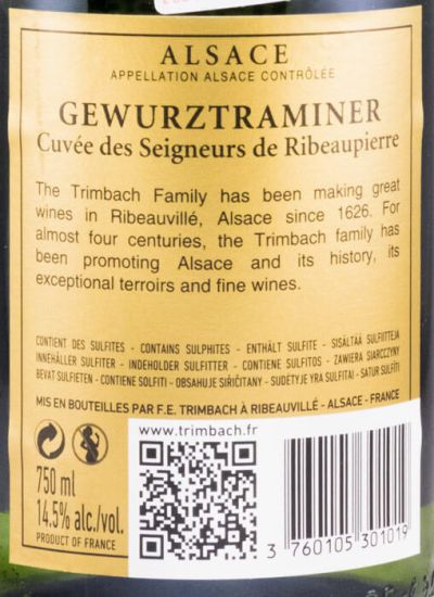 2011 Maison Trimbach Cuvée des Seigneurs de Ribeaupierre Gewürztraminer Alsace branco