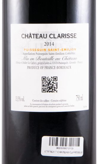 2014 Château Clarisse Puisseguin-Saint-Émilion tinto