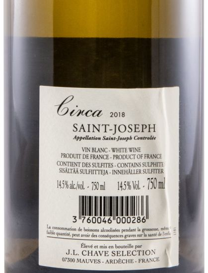 2018 Domaine Jean-Louis Chave Sélection Circa Saint-Joseph branco