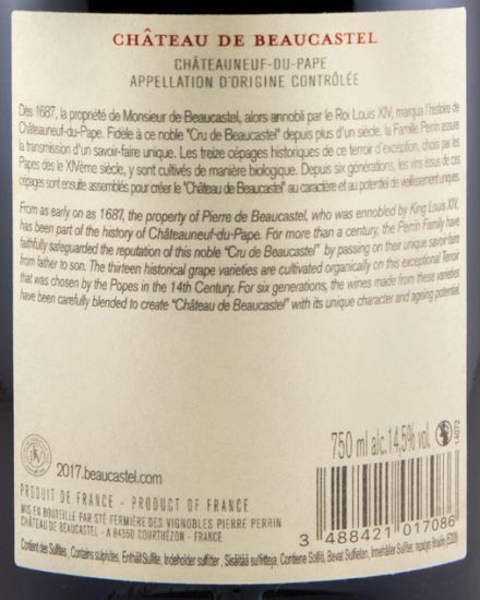 2017 Château de Beaucastel Châteauneuf-du-Pape red