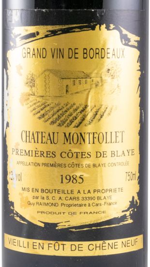 1985 Château Montfollet Guy Raimond Cotês de Baye tinto