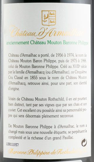 2002 Château d'Armailhac Baron Philippe de Rothschild Pauillac red
