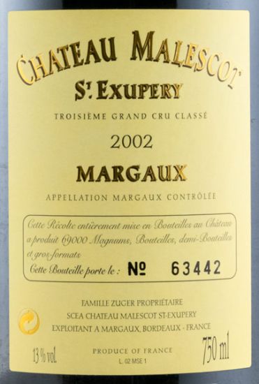 2002 Château Malescot St. Exupéry Margaux red