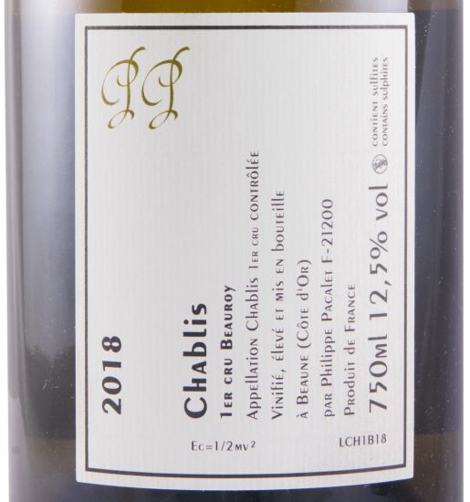 2018 Philippe Pacalet Premier Cru Beauroy Chablis white