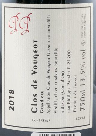 2018 Philippe Pacalet Grand Cru Clos de Vougeot tinto