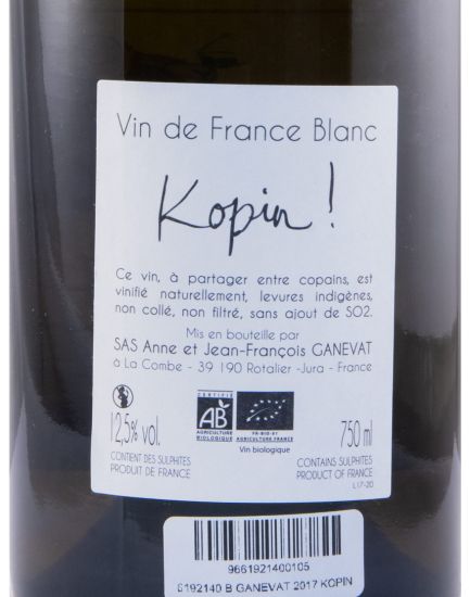 2017 Jean-François Ganevat Kopin biológico branco