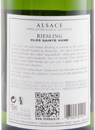 2014 Maison Trimbach Clos Ste Hune Riesling Alsace branco
