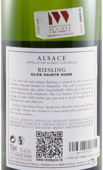 2011 Maison Trimbach Clos Ste Hune Riesling Alsace branco