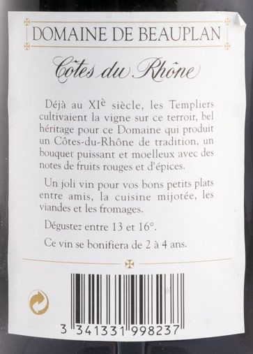 1998 Domaine de Beauplan Côtes-du-Rhône red