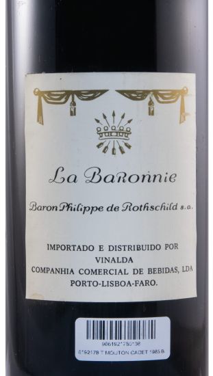 1985 Mouton Cadet La Baronnie Baron Philippe Rothschild red