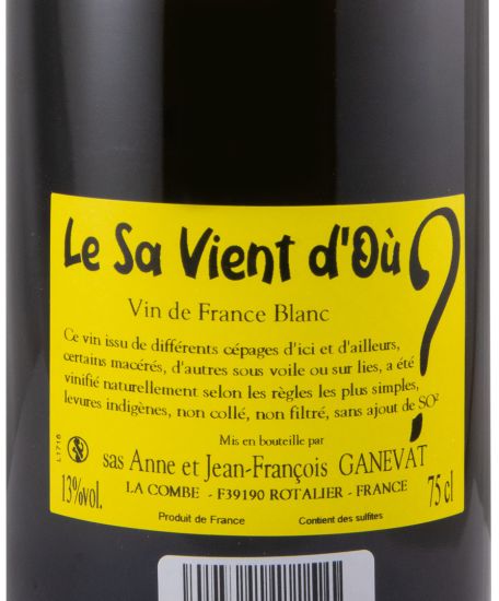 2017 Jean-François Ganevat Sa Vient d'Où branco