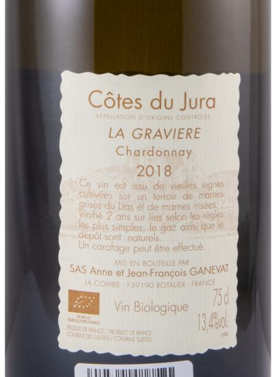 2018 Jean-François Ganevat La Graviere Chardonnay Côtes du Jura biológico branco