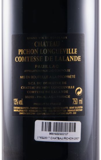 2007 Château Pichon Longueville Comtesse de Lalande Pauillac tinto