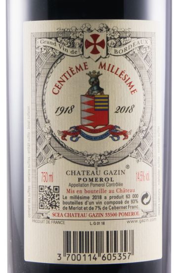 2018 Château Gazin Pomerol red