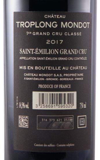 2017 Château Troplong Mondot Saint-Émilion red