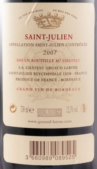 2007 Château Gruaud Larose Saint-Julien tinto