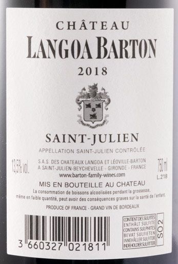 2018 Château Langoa Barton Saint-Julien tinto